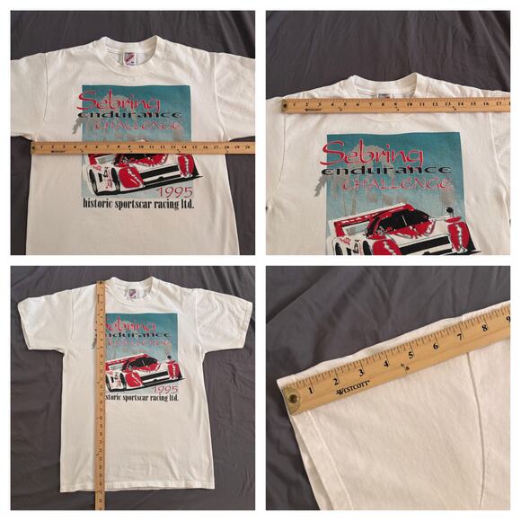 1995 Sebring Endurance Challenge Sportscar Racing T-Shirt Jerzees Medium White - Picture 7 of 7